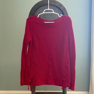 LOFT Red Women's Sweater with Side Ties